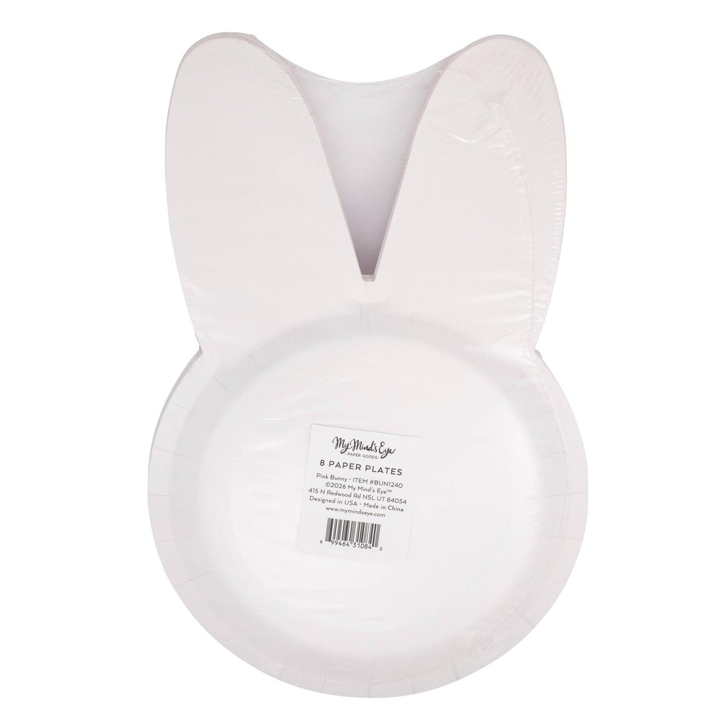 Pink rabbit dinner plate on festive table