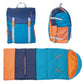 "Pack & Snooze" 🎒 Mimish Sleep-N-Pack Sleeping Bag — Enamel Blue, Persimmon & Navy (Big Kid)