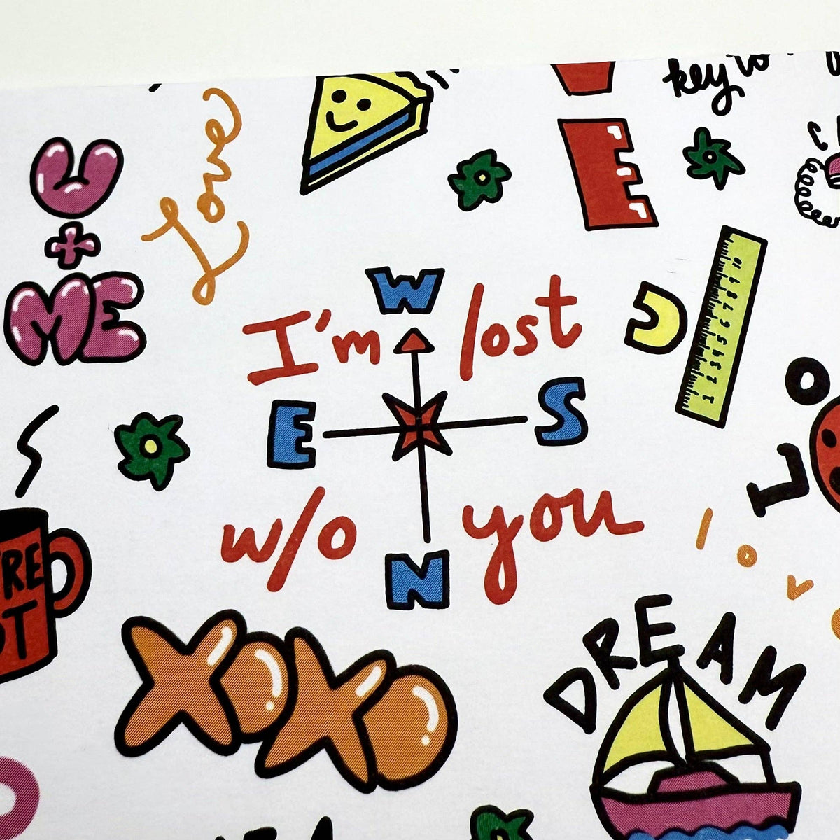 “Written All Over It” 💘 Love Doodle Valentine Wrapping Paper Roll by Better Than The Gift