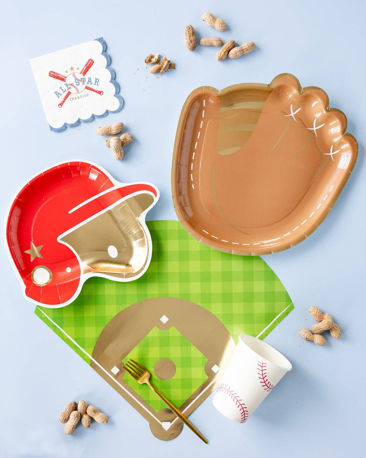 “Caught It” ⚾ Baseball Mitt Shaped Paper Plates by My Mind’s Eye