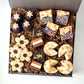 Elegant Passover gift basket with 20 marzipan treats – includes truffles, cookies, and more.