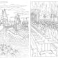 House crests of Hogwarts in coloring book