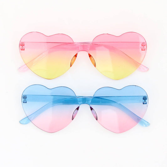 "Heart Eyes" 💕 Pink & Turquoise Ombré Heart Sunglasses (2-Pack) by Kailo Chic