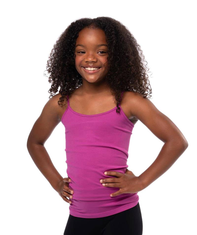 “Everyday Pop” ❤️ Red Girls Spaghetti Strap Layering Cami (One Size Girls Age 7-10) by Malibu Sugar