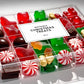 Clear box overflowing with colorful candies, offering a delightful assortment of sweets for candy lovers!