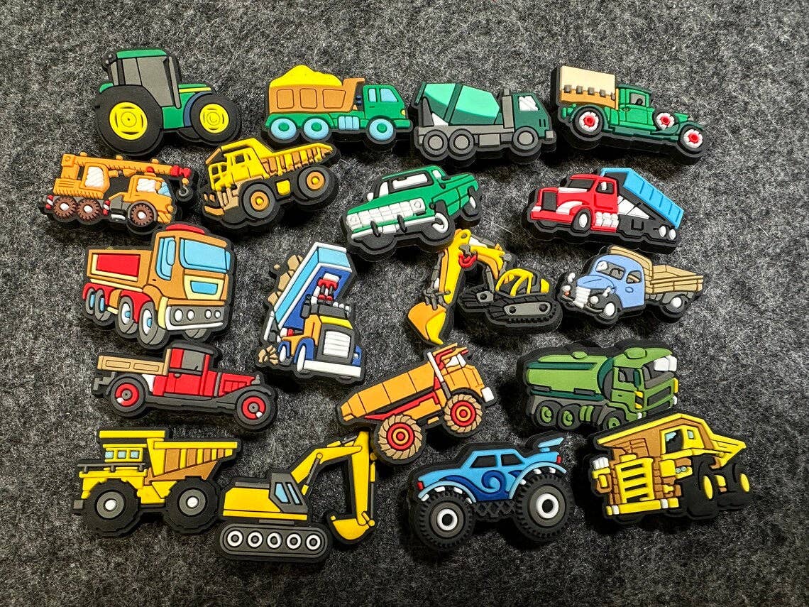 "Dig This" 🚜 Construction Vehicle Croc Charm Set (19-Pack) by JuliesDecal
