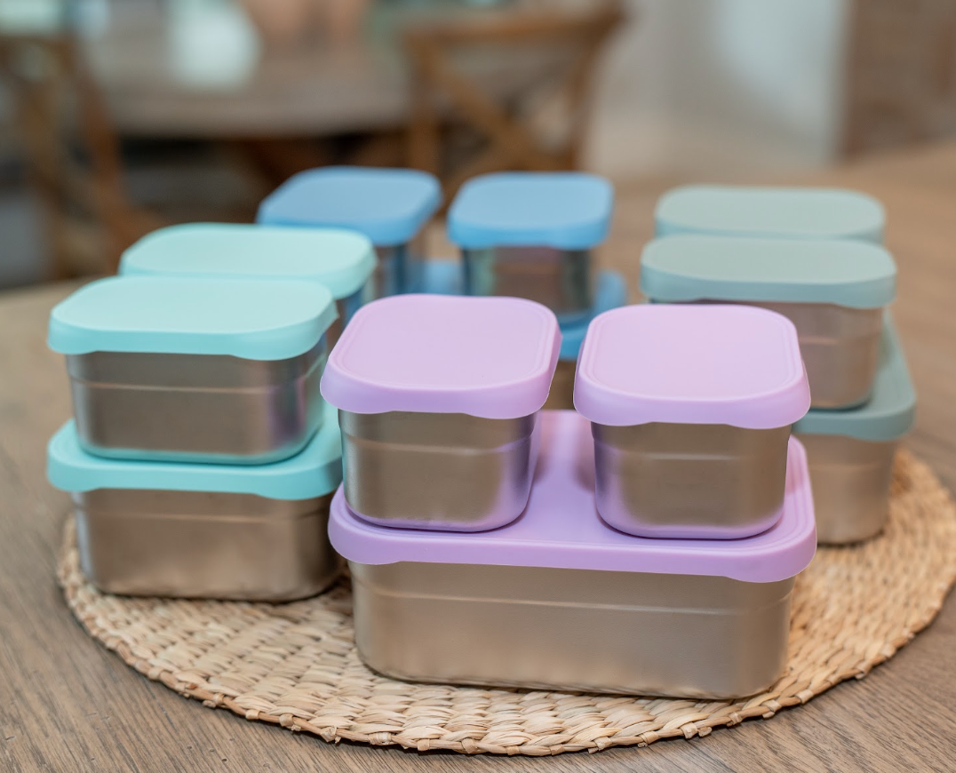 "Packed with Purpose" 🍱 Stainless Steel Bento Box Lunch Set with Silicone Lids by WeeSprout