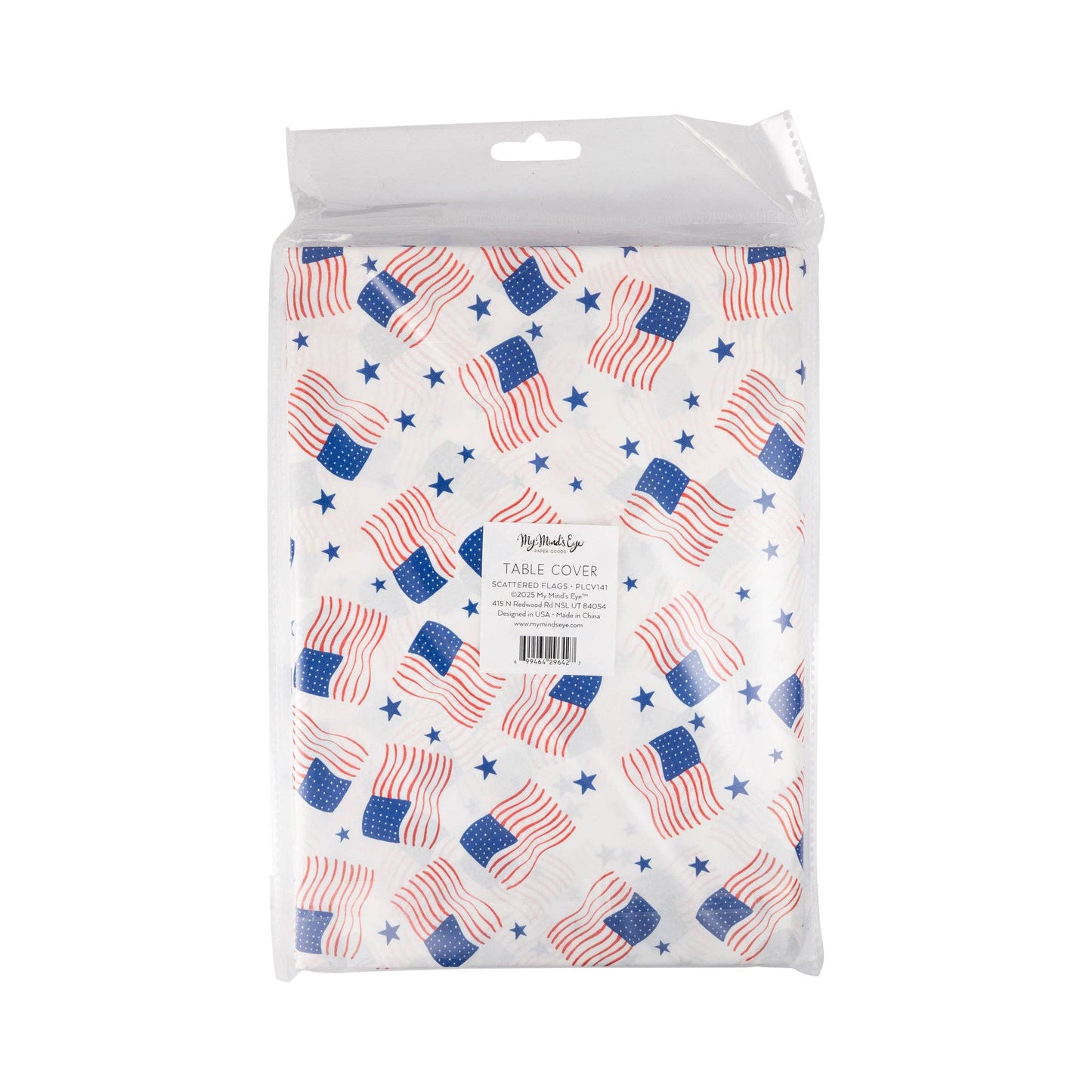 American flag table cover – perfect for Fourth of July, Memorial Day, and Veterans Day events.