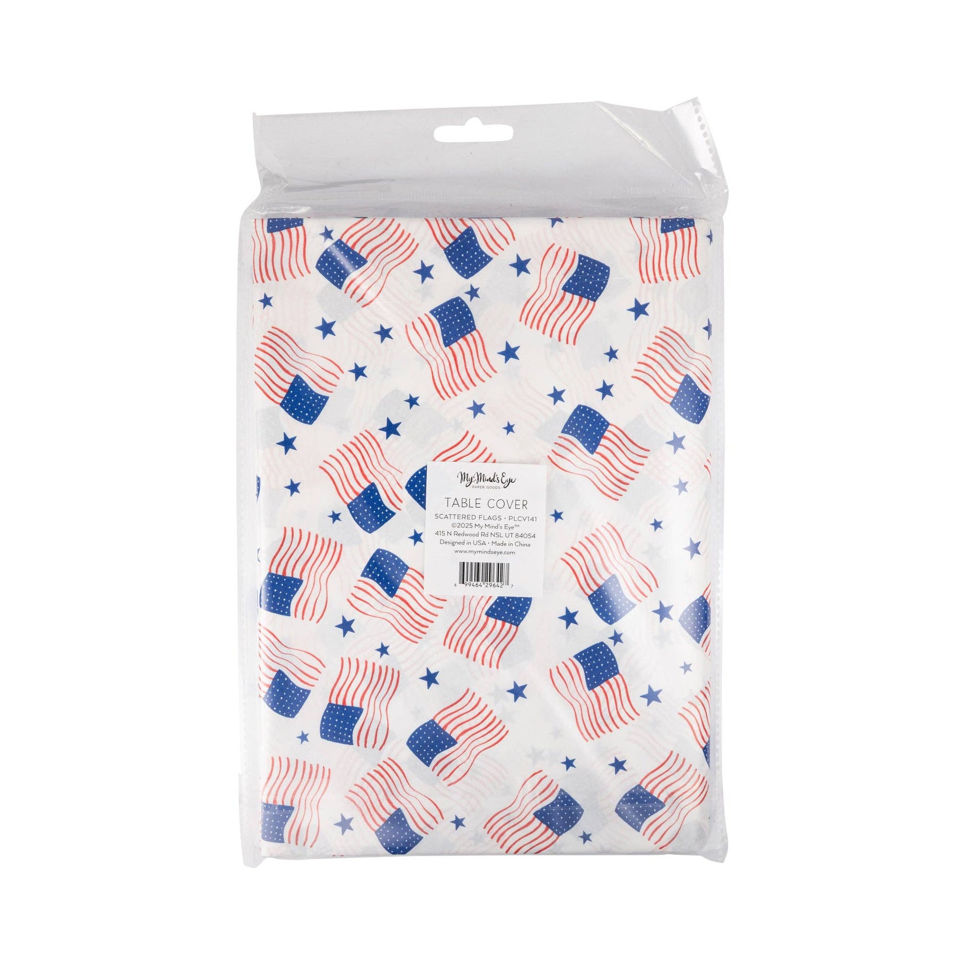 American flag table cover – perfect for Fourth of July, Memorial Day, and Veterans Day events.