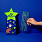 Glow in the dark nail stickers for kids, featuring 200 easy-to-use stickers that light up in the dark and fit comfortably on hands of all shapes and sizes, suitable for ages 3 and up.