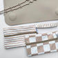 "Tidy Traveler" 🍽️ Slate Blue Brush Stripe Placemat Set by Calla & Friends