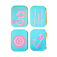 Mahjong tile dinner plates by Jollity & Co in bold colorful designs