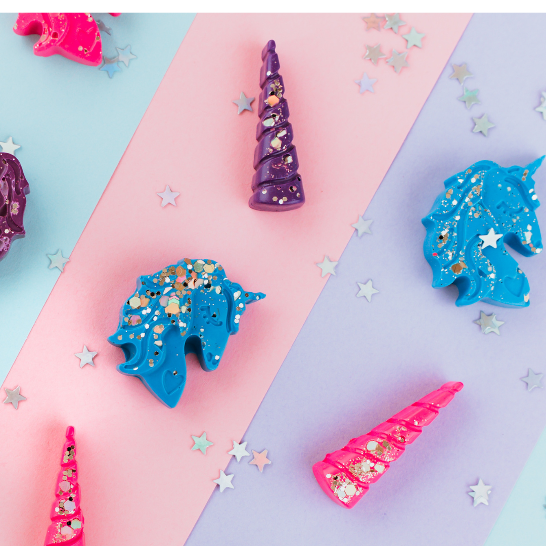 "Mane Squeeze" 🦄 Unicorn-Shaped Crayons by Wonder Hue Crayon Co.