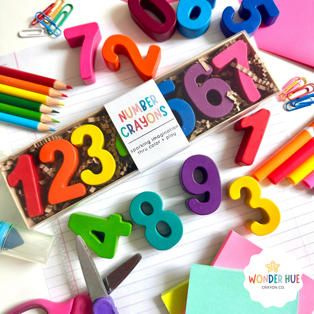 Number shaped crayons colorful educational kids gift