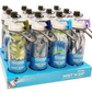 Assorted water bottles in Green Camo, Blue Camo, Blue Tie Dye, and Purple Watercolor. Perfect for outdoor activities, these bottles feature a high flow rate and fine mist to cool you down. Made from food-safe, BPA-free plastic with double-wall insulation to keep beverages colder longer.