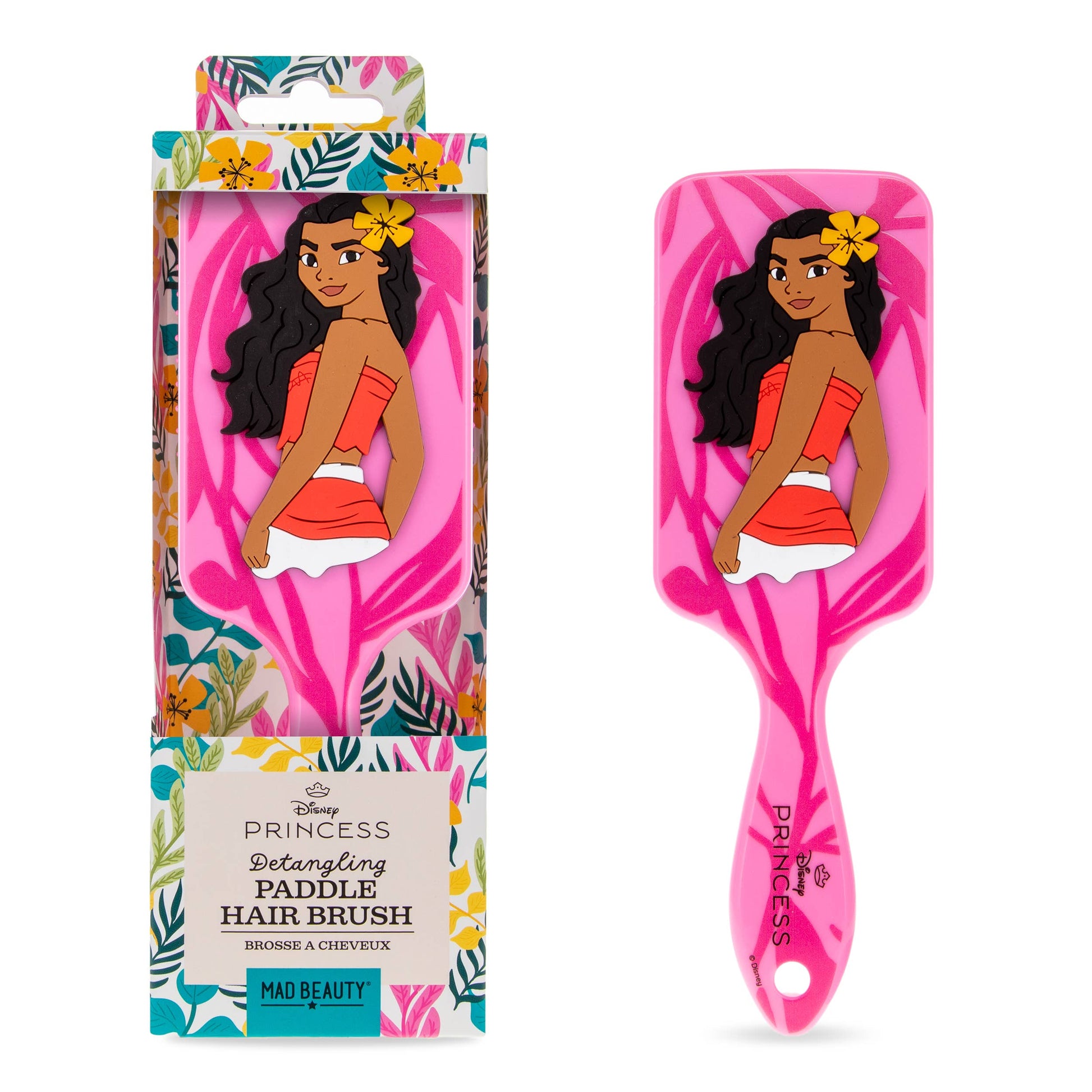 Wide toothed paddle brush – detangles wet and dry hair with flexible bristles