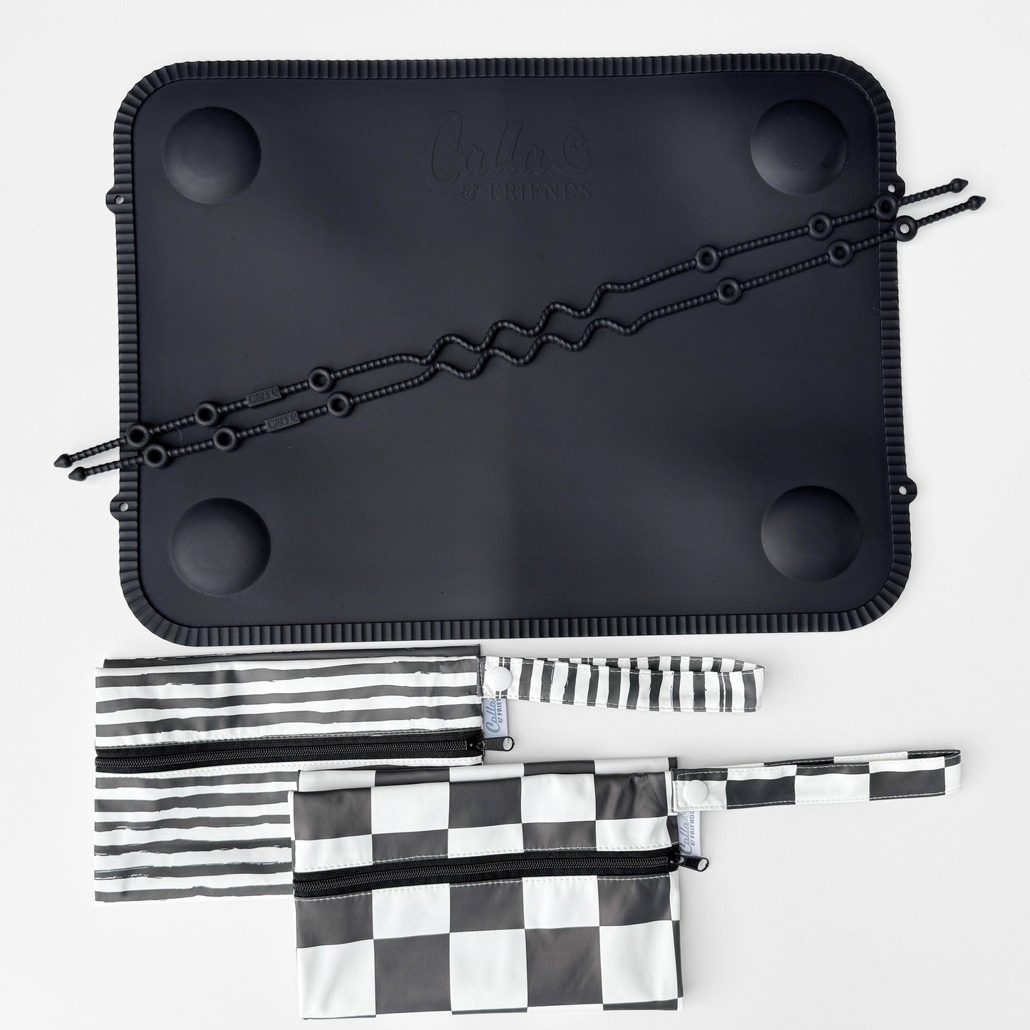 "Tidy Traveler" 🍽️ Slate Blue Brush Stripe Placemat Set by Calla & Friends