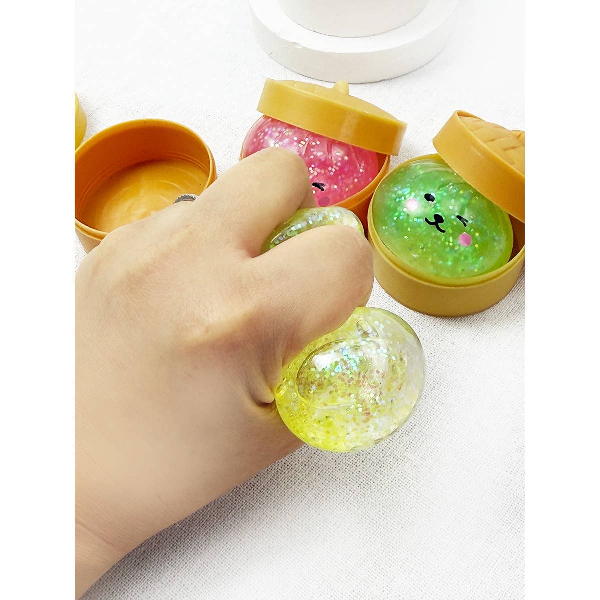 “Steamed, Not Stressed” 🥟 Mini Dumpling Squishies with Steamer Basket (12-Pack) by Love and Repeat