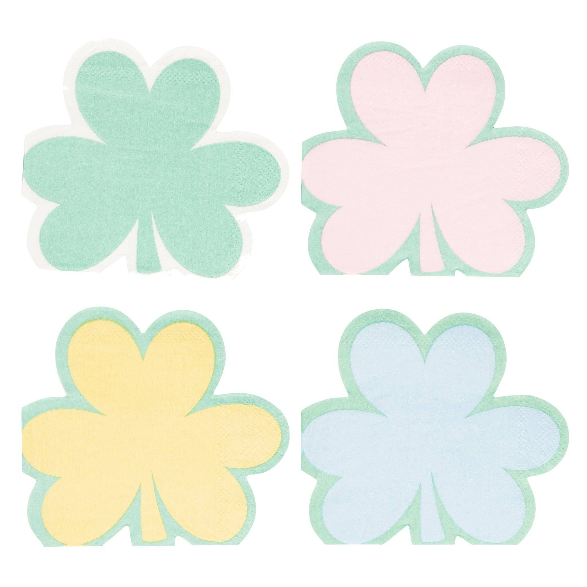 Pastel shamrock cocktail napkin set 24 pieces
