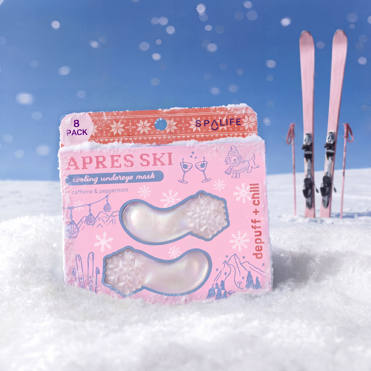 “Après, No Ski” ❄️ Cooling Snowflake Under Eye Patches 8 Pack by My Spa Life