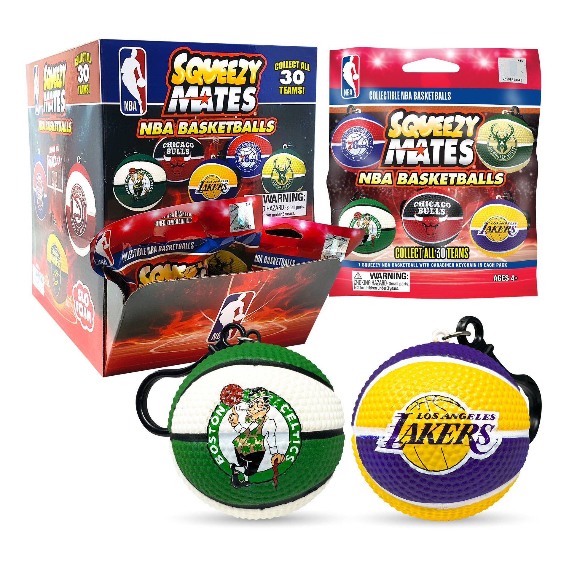 SqueezyMates NBA Basketballs Series 1 blind pack display