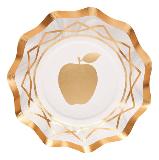 Golden wavy paper dessert bowls for eco-friendly events