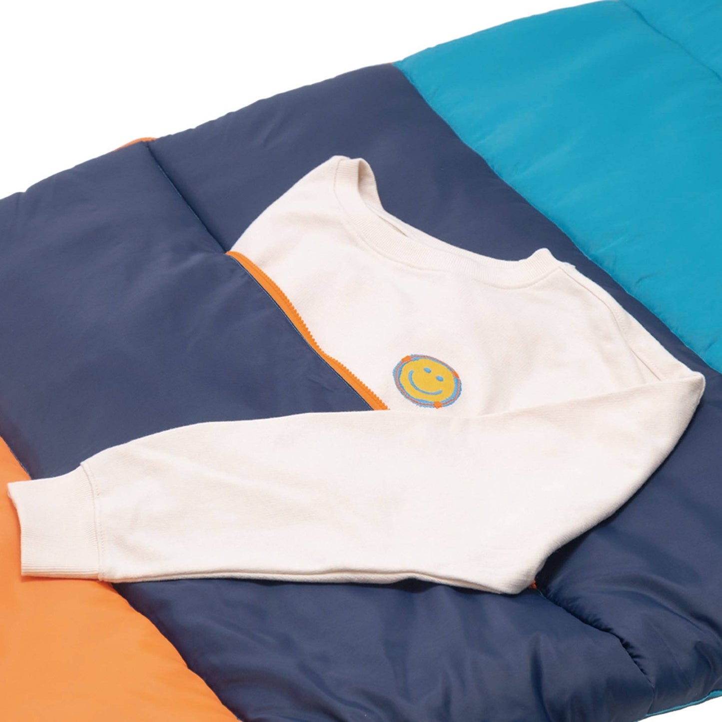 "Pack & Snooze" 🎒 Mimish Sleep-N-Pack Sleeping Bag — Enamel Blue, Persimmon & Navy (Big Kid)