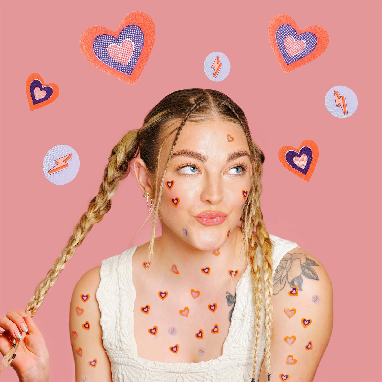 Cute heart acne stickers for skincare