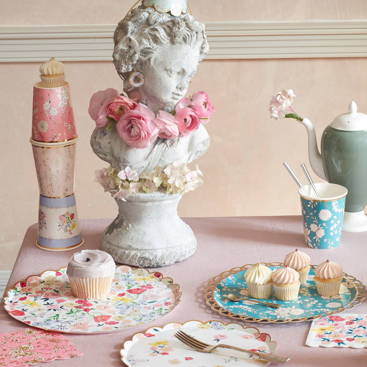 "Tea Time Garden" 🌺 English Garden Party Cups by Meri Meri