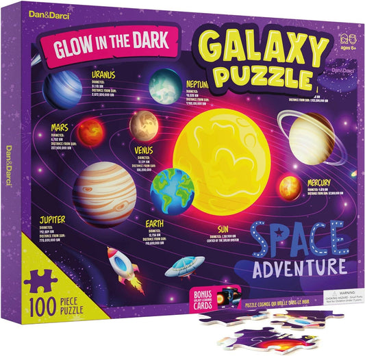 "After Hours" 🌌 Glow-in-the-Dark 100-Piece Galaxy Puzzle by Dan&Darci
