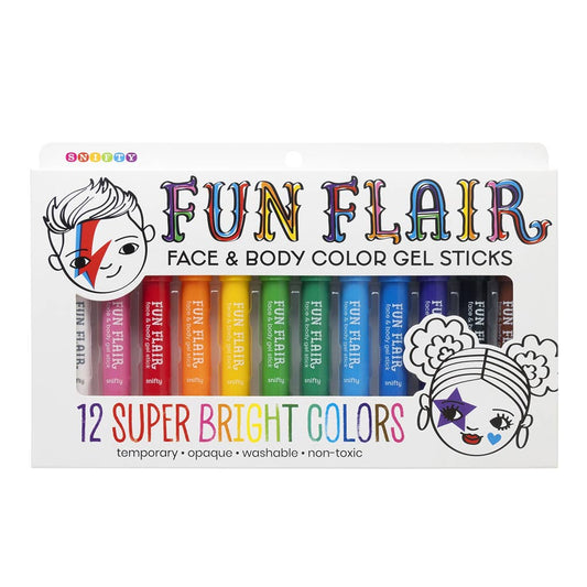 "Game Face" 🎨 Washable Face & Body Paint Sticks (Set of 12) by SNIFTY