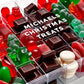 Clear box overflowing with colorful candies, offering a delightful assortment of sweets for candy lovers!