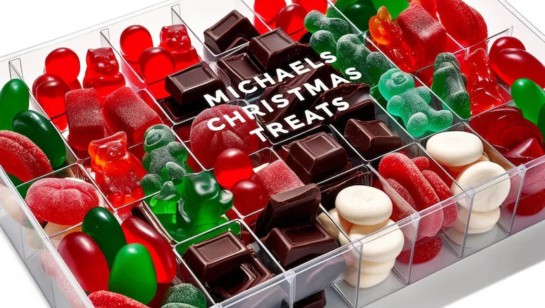 Clear box overflowing with colorful candies, offering a delightful assortment of sweets for candy lovers!