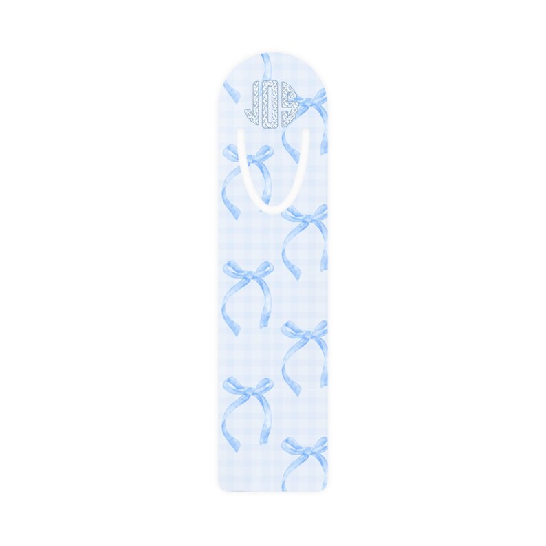 La Petit Bleu  🎀 Personalized Coquette Monogram Bookmark