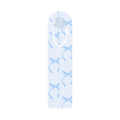 La Petit Bleu  🎀 Personalized Coquette Monogram Bookmark