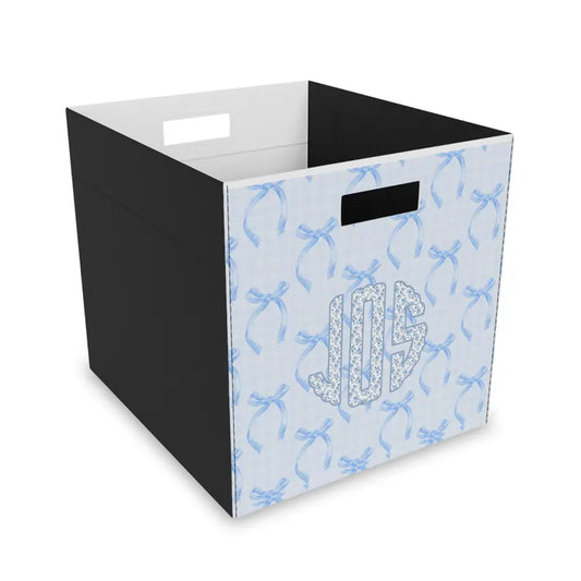 La Petit Bleu  🎀 Personalized Coquette Monogram Storage Box