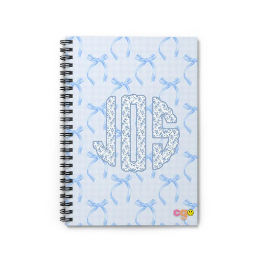 La Petit Bleu  🎀 Personalized Coquette Monogram Notebook