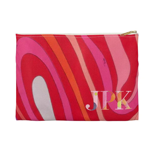 Maison Monogram 🌸 Pink Custom Personalized Pencil and Makeup Case