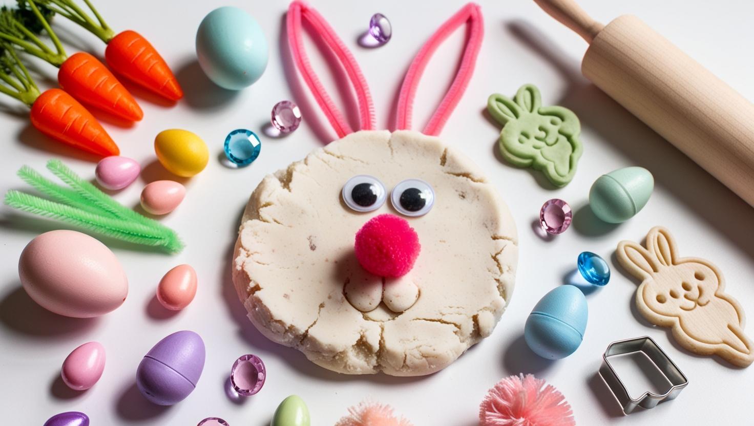 Easter Bunny Sensory Kit with playdough, sensory toys, ideal for Easter gifts, egg hunts, & classroom fun!
