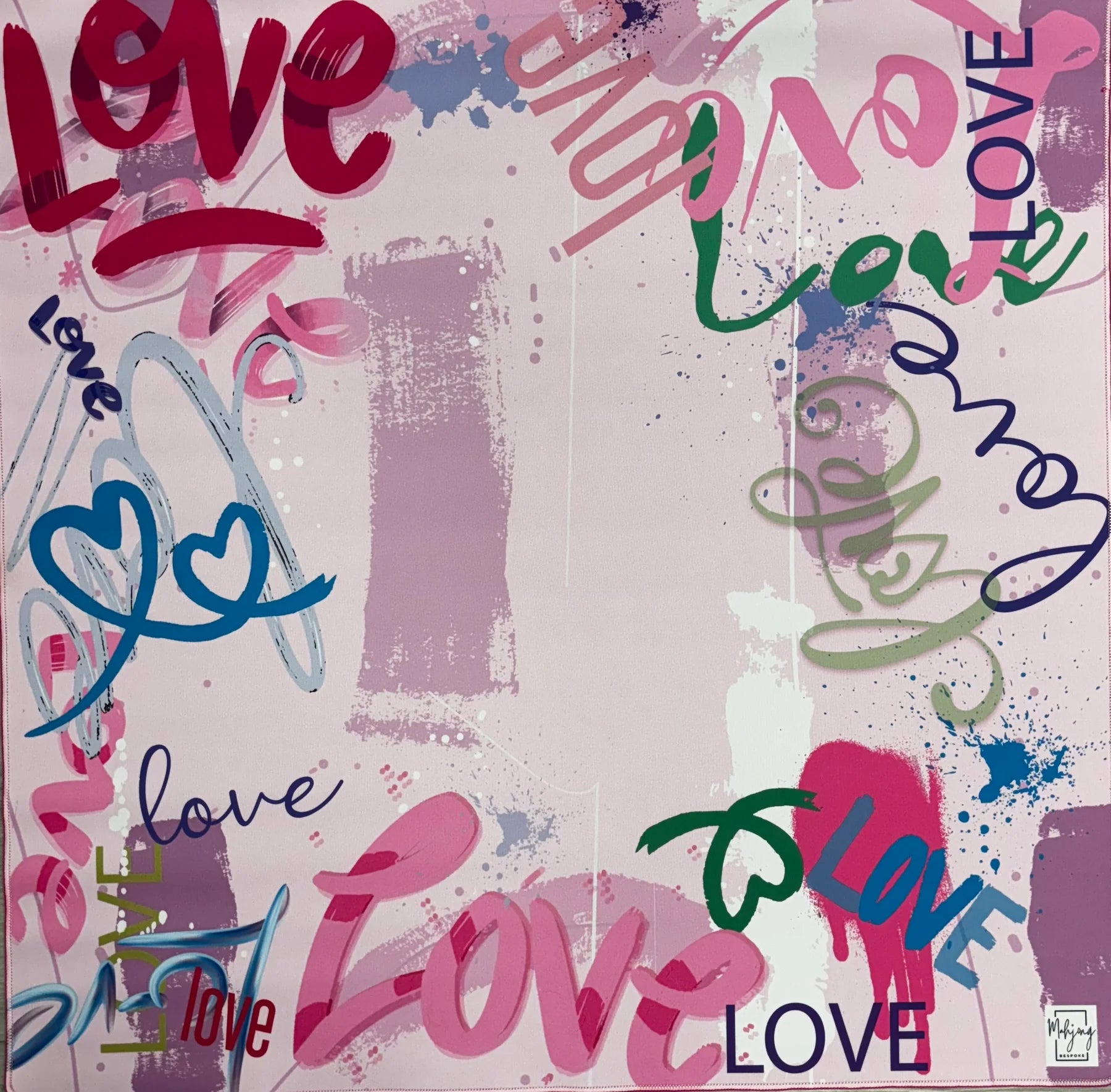 Reversible neoprene Mahjong mat laid flat