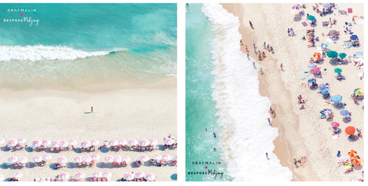 Gray Malin double-sided Mahjong mat with beach photography