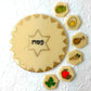 Marzipan Seder plate gift – handcrafted Passover dessert featuring 7 edible, beautifully painted pieces.