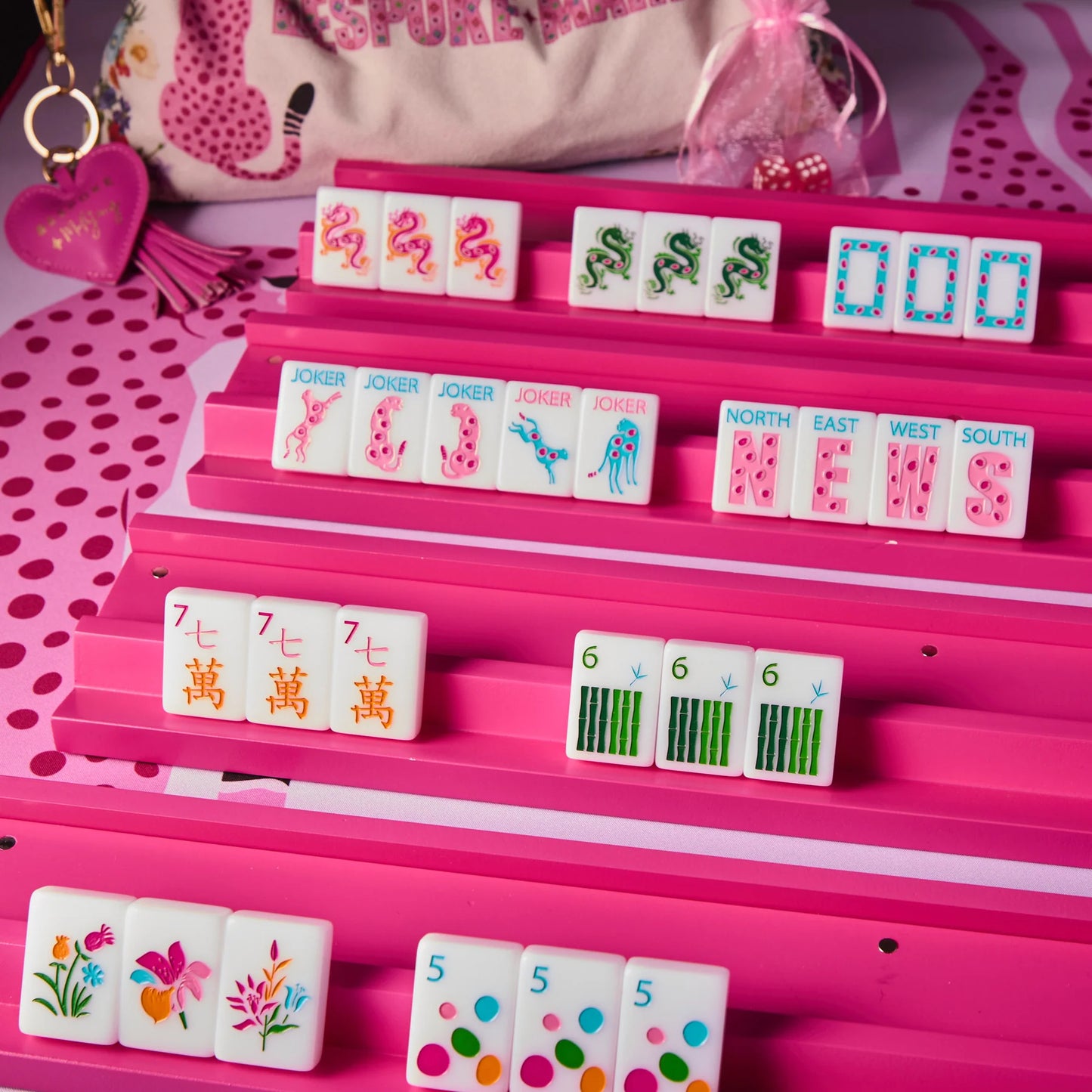 Springtime Safari Bright White Mahjong tiles