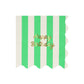 Bold striped napkins with gold foil 'Happy Birthday' text, wavy edges, pack of 16, 3-ply.