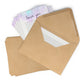 Custom camper-themed stationery set featuring 7 flat note cards printed on premium smooth white cardstock, paired with craft brown envelopes. Personalize with your name for a unique touch. Perfect for personalized notes or as a thoughtful gift.