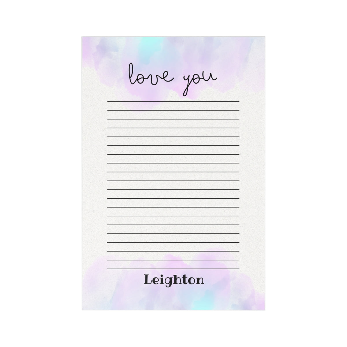 Custom camper-themed stationery set featuring 7 flat note cards printed on premium smooth white cardstock, paired with craft brown envelopes. Personalize with your name for a unique touch. Perfect for personalized notes or as a thoughtful gift.