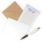Custom camper-themed stationery set featuring 7 flat note cards printed on premium smooth white cardstock, paired with craft brown envelopes. Personalize with your name for a unique touch. Perfect for personalized notes or as a thoughtful gift.