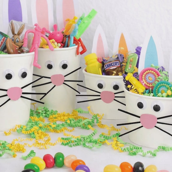 Classroom Easter craft bunny baskets
