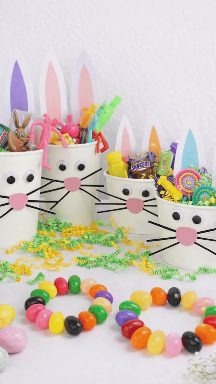 Classroom Easter craft bunny baskets