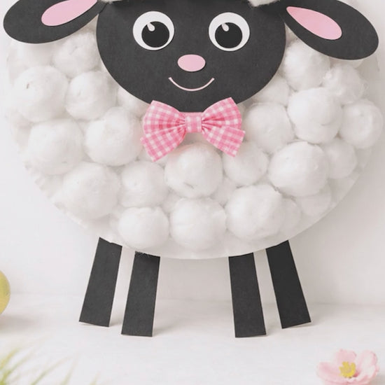 Easter classroom lamb art with fluffy accents